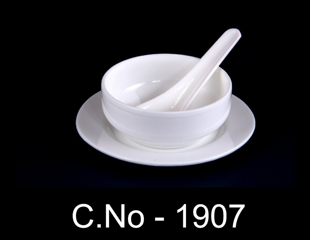Cornet White & Black Soup Bowl, For Home