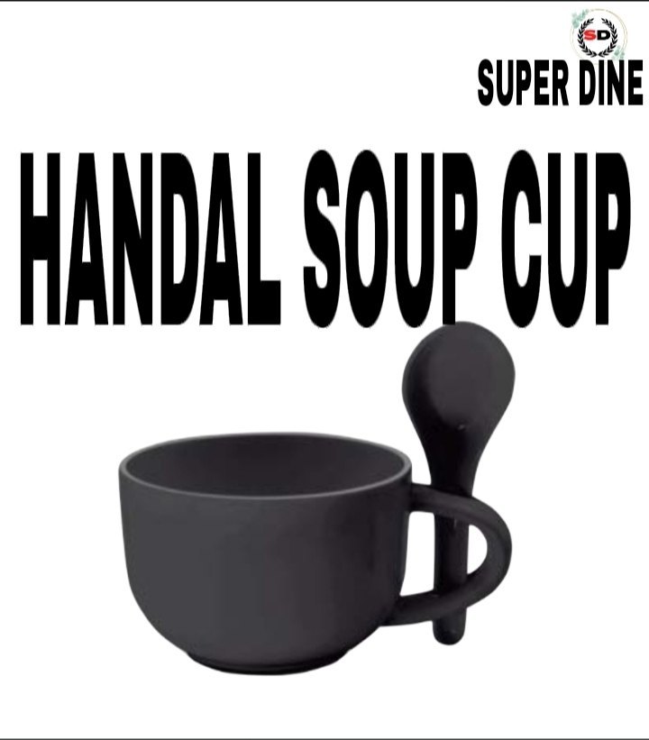 SUPER DINE BLACK MALEMINE HANDAL SOUP CUP, For HOTEL, HOME & RESTAURANT