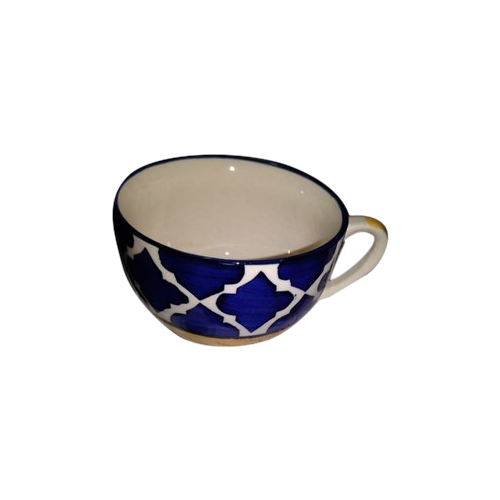 Blue and White Ceramic Soup Cup, Packaging Type: Box, Capacity: 120ml