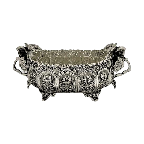 Antique Silver Plated Fruit Bowl, For Home Decor & Corporate Gift, Packaging Type: Box