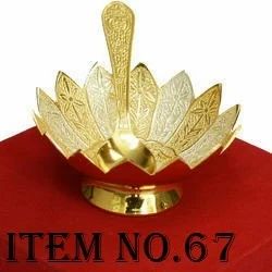 Polished Golden German Silver Lotus Bowl