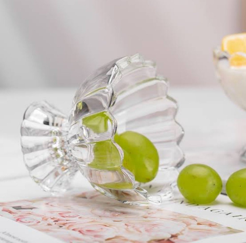 Delisoga White Glass Dessert Bowl, Set Contains: 12 Set in One Cartoon, Size: 120ml