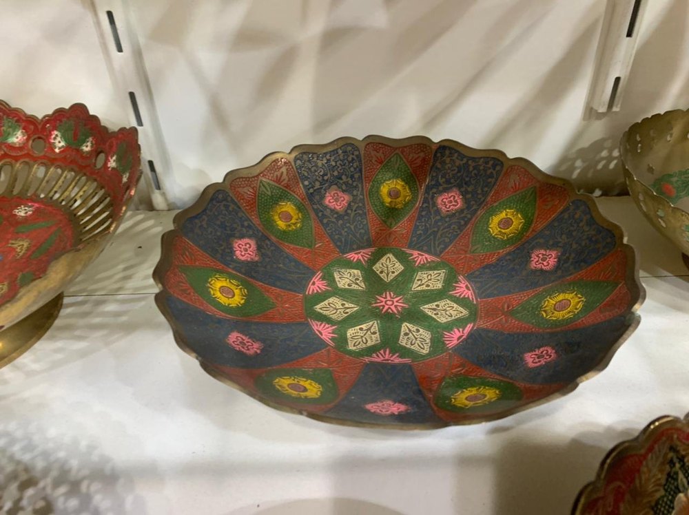 Printed brass fruit bowls, Shape: Round