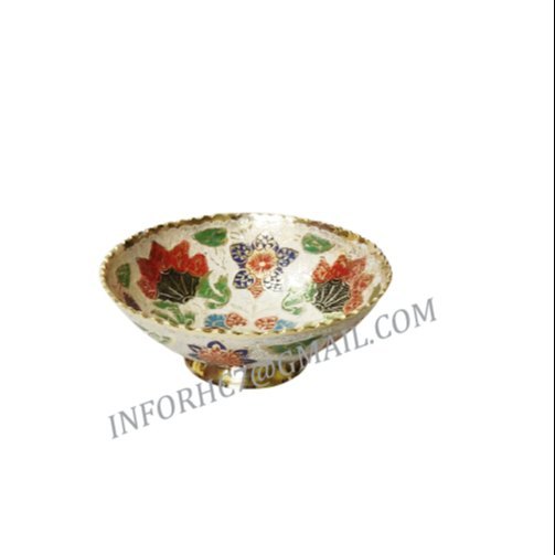 Red Round Brass Fruit Bowl, For Home, Size: Height = 2.5 In, Dia = 6 In