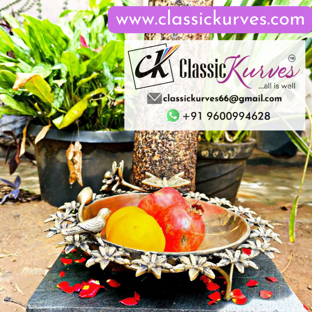 Brass Hand Crafted Fruit Bowl, For Home, Size: Weight: 3kg Diameter: 12inch