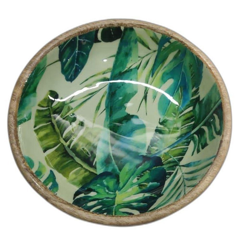 Printed Round 10inch Wooden Crystal Bowl, For Restaurants