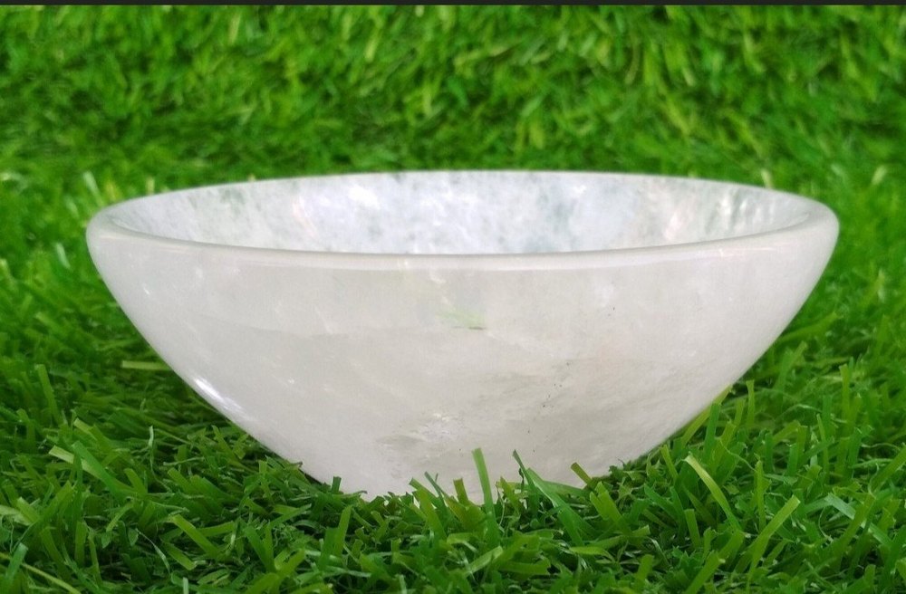 White Round Clear Quartz Bowls, For Home, Size: 7-8 Inch