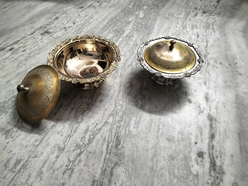 Metal White Brass Serving Bowls (Donga), For Restaurant