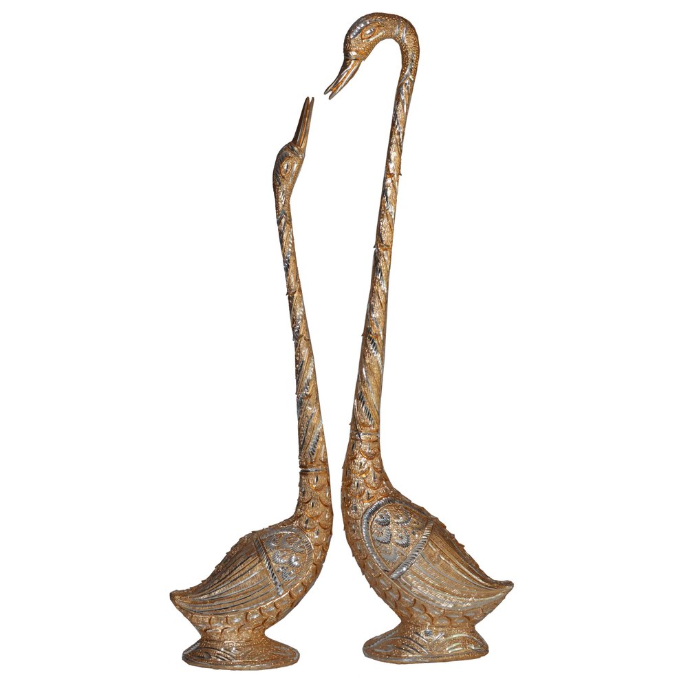Shrinath Art Gallery White Metal Duck Bowl Set