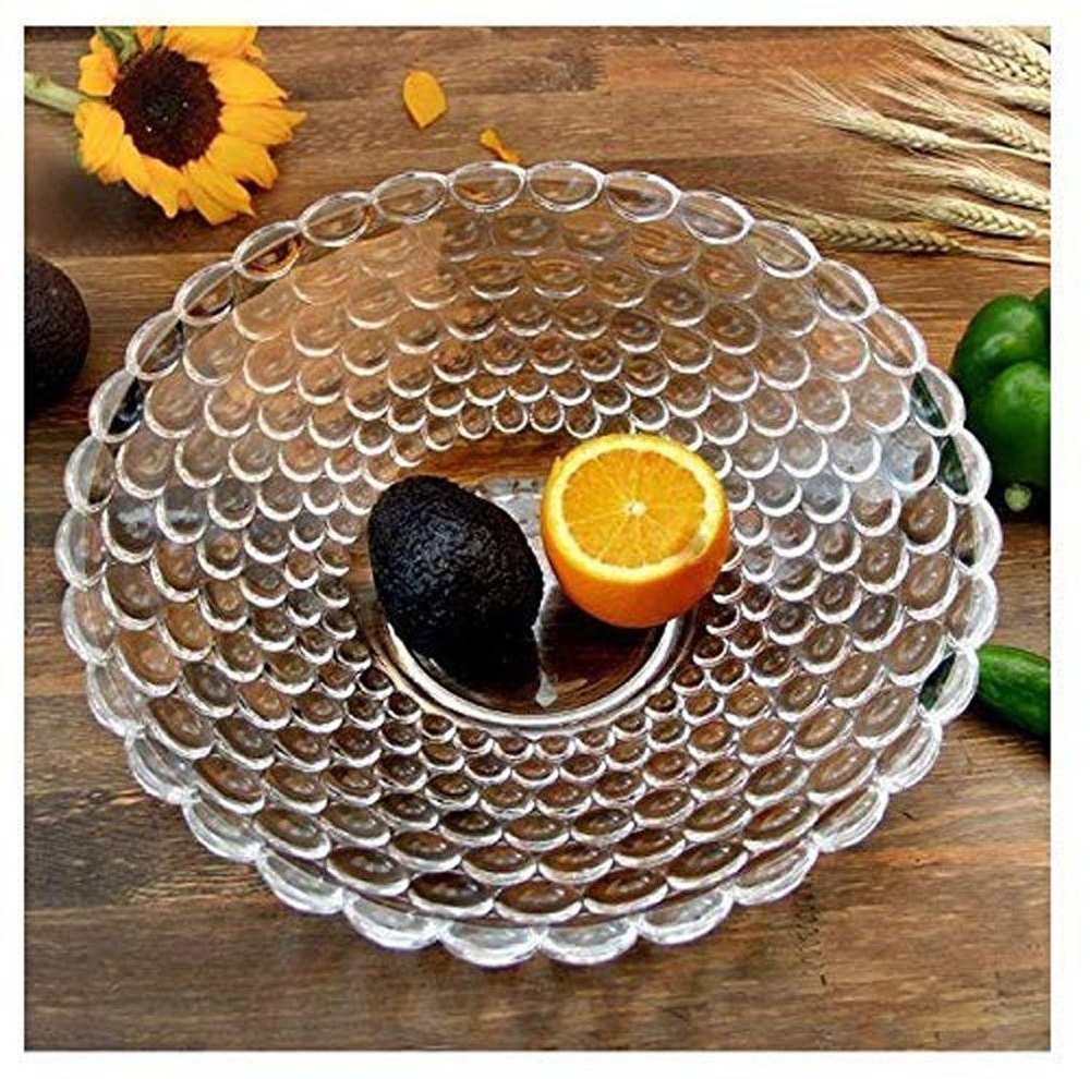 Round Anguri Fruits Glass Bowl