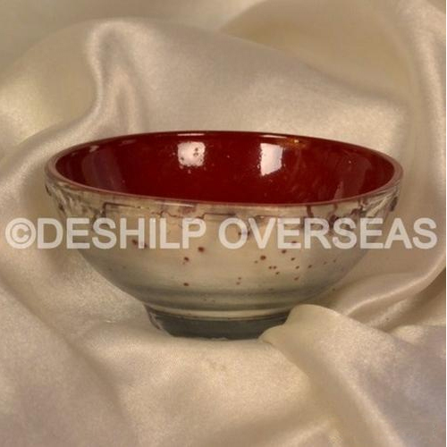 Deshilp Overseas More Color Available Glass Silver Bowls, Freezer Safe: Yes, Size: Height= 4.5 Cm Dia = 9cm
