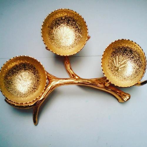 3 Pc Brass Dry Fruit Bowl
