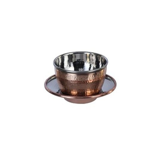 Shanqtara Round Copper Steel Under Liner With Finger Bowl Hammered