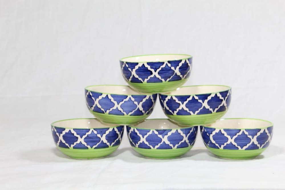 Kitchen Ware Honeydew Handmade Ceramic Serving Bowl, Size: 4.5, Packaging Type: Box