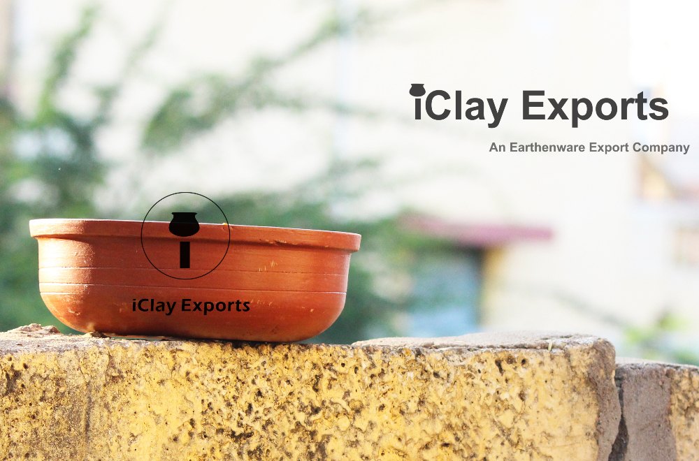 iClay Exports Brown Clay Serving Bowl Flat