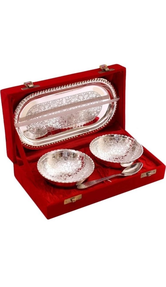 Silver Metal Fruit Bowl Sets, For Restaurant, Size: 100 ML