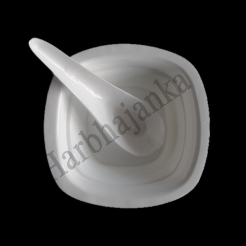 White Acrylic Soup Square Bowl