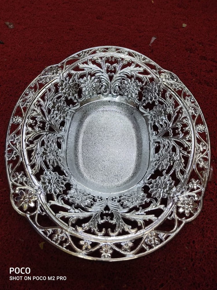 Silver Fiber Bail Deep Bowl, For Home