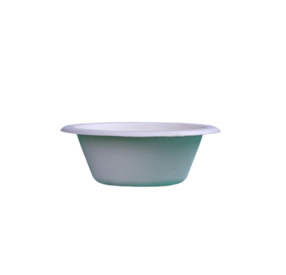 White Sugarcane Fibre 180 ML Round Edge Bowl, Set Contains: 3000 Pieces Per Box