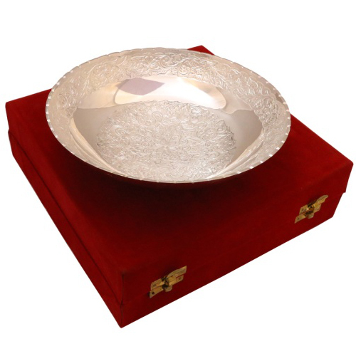 Brass Round GERMAN SILVER FRUIT BOWL