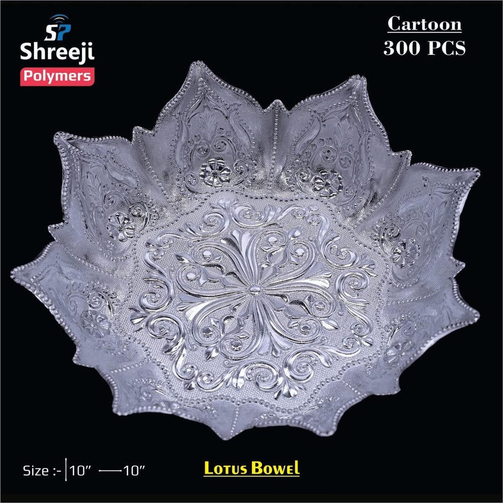 Silver Plated Lotus Bowl, Size: 10