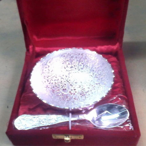 Silver Bowl With Spoon