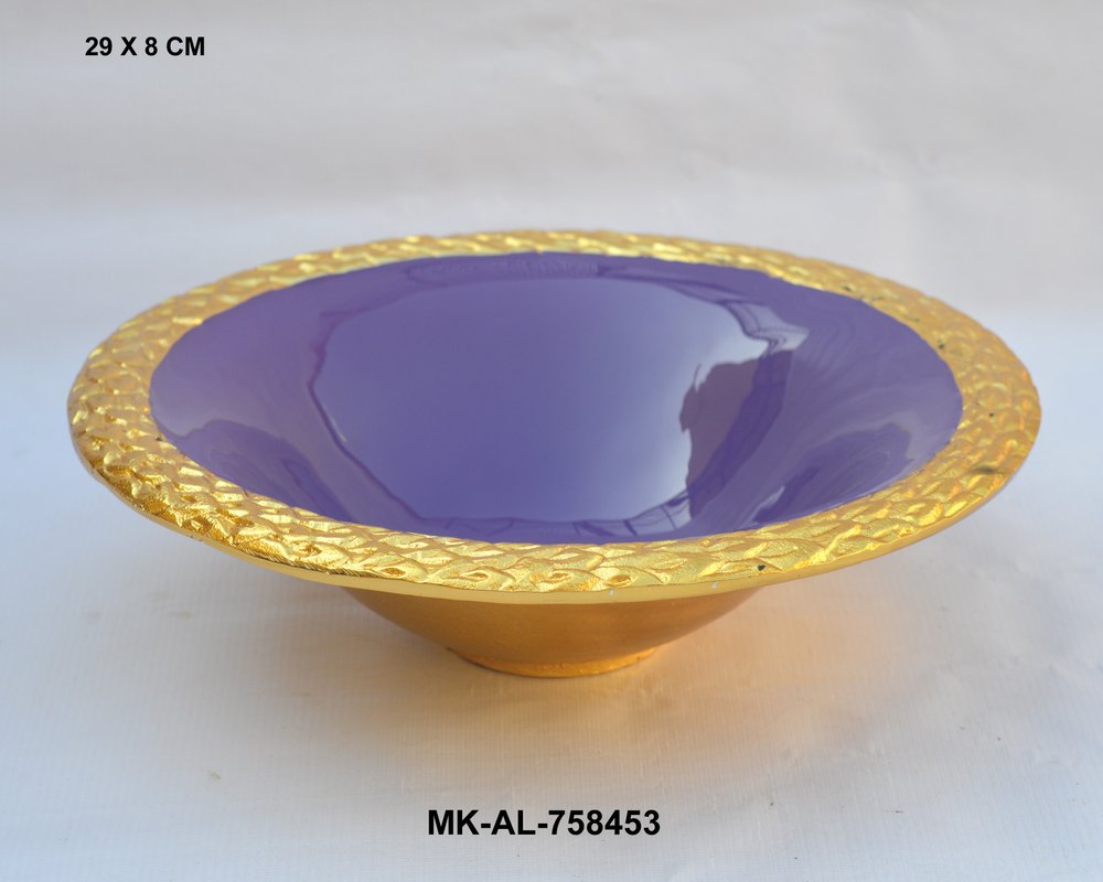 MKI PURPLE Enamel Aluminum Salad Bowl, Size: 29 CM