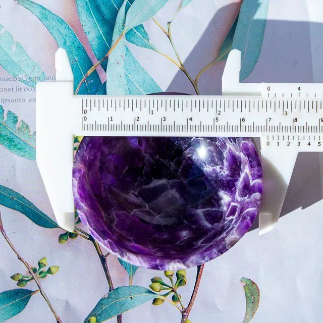 Purple Round Amethyst Gemstone Bowl, For Home Decoration, Size: 3 Inches