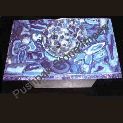 Blue Agate Bowl With Slab