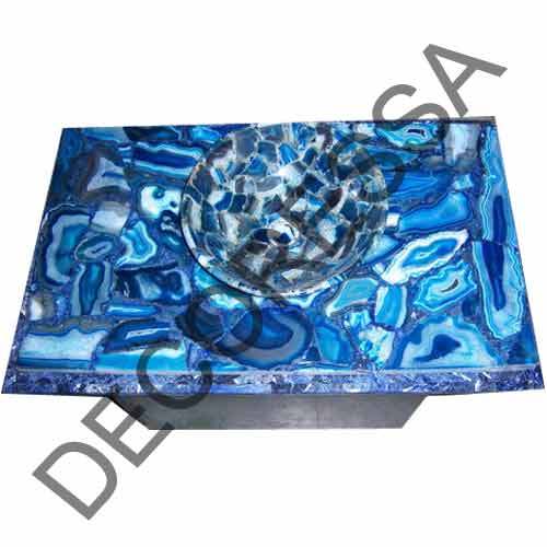 Blue Agate Bowl With Slab
