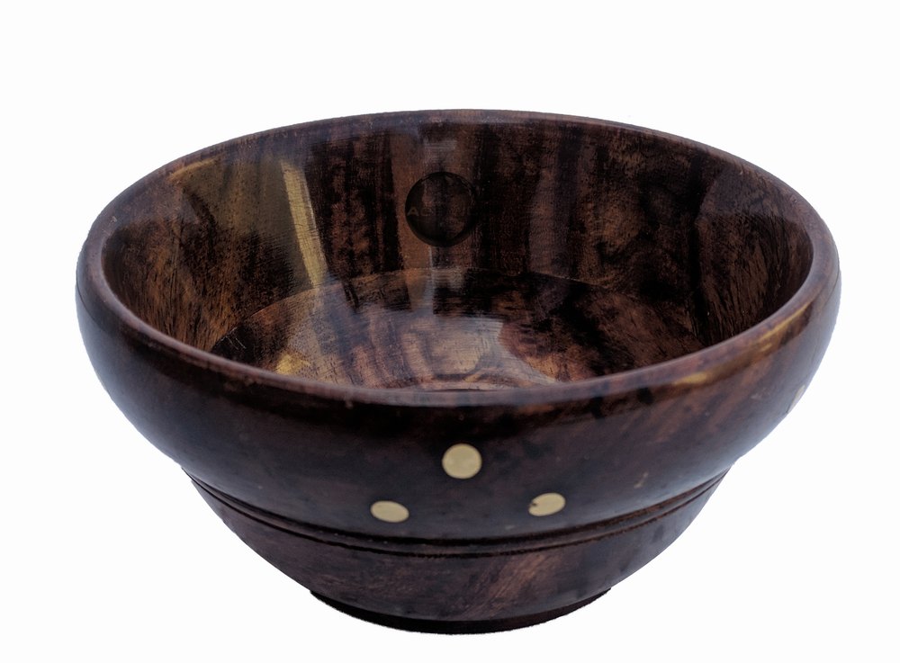 Brown Wood AWC Wooden Serving Bowl, Size: 4