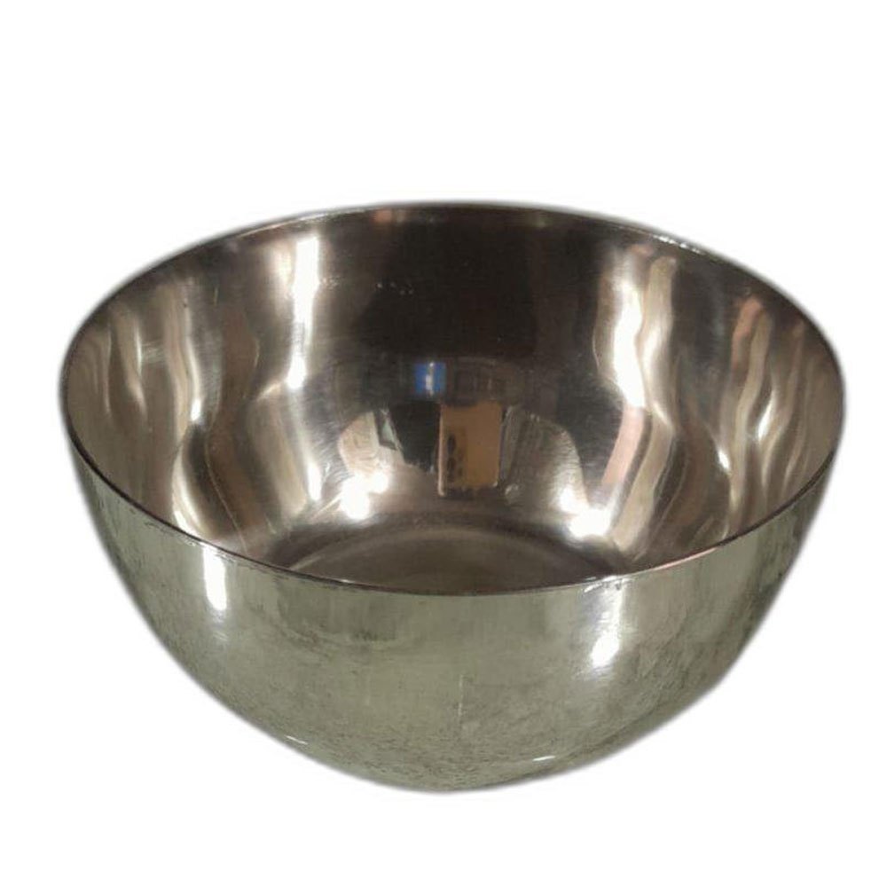 Silver Round Stainless Steel Fruit Bowl, For Home
