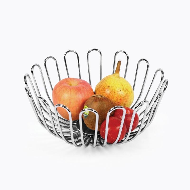 Home Care Silver Stainless Steel Fruit Bowl