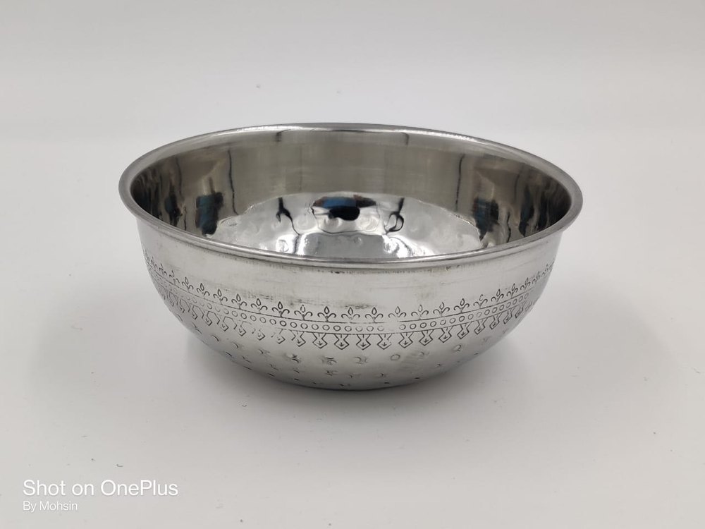 Handicraft town Silver Designer Steel Bowls, For Home, Size: 5\'\'