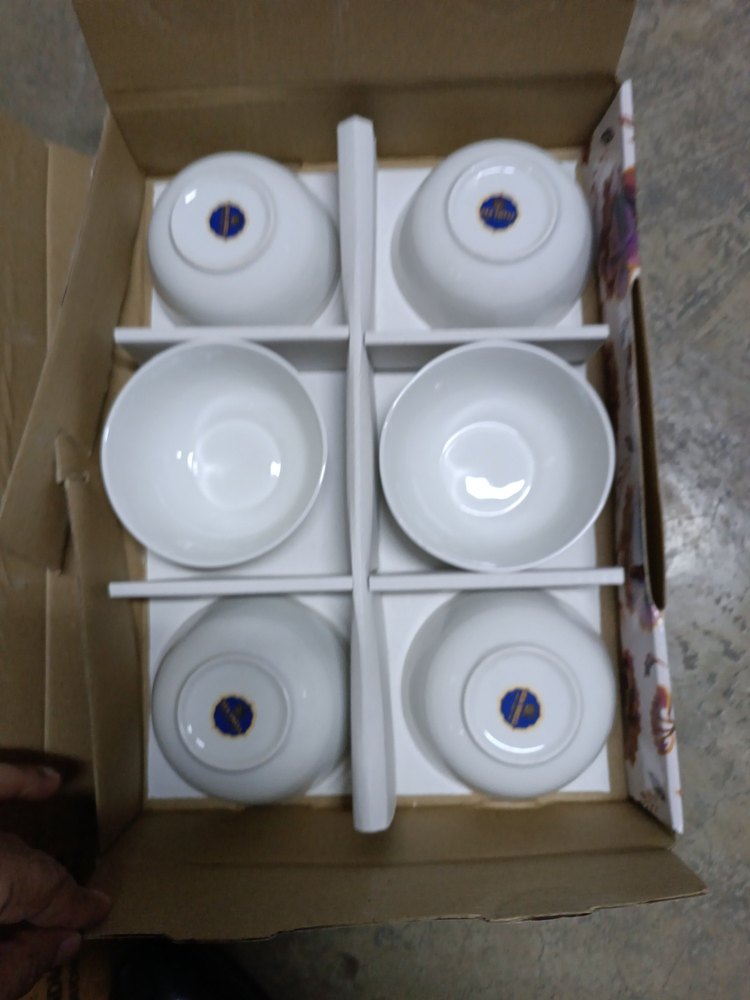 Sea Shell White Bone China Bowls Set, For Home, Set Contains: 6