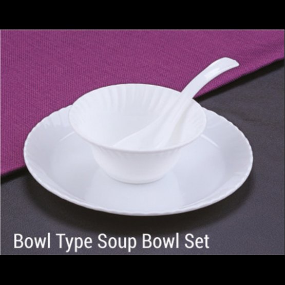 Glossy White Bone China Bowl Set For Home, Packaging Type: Box