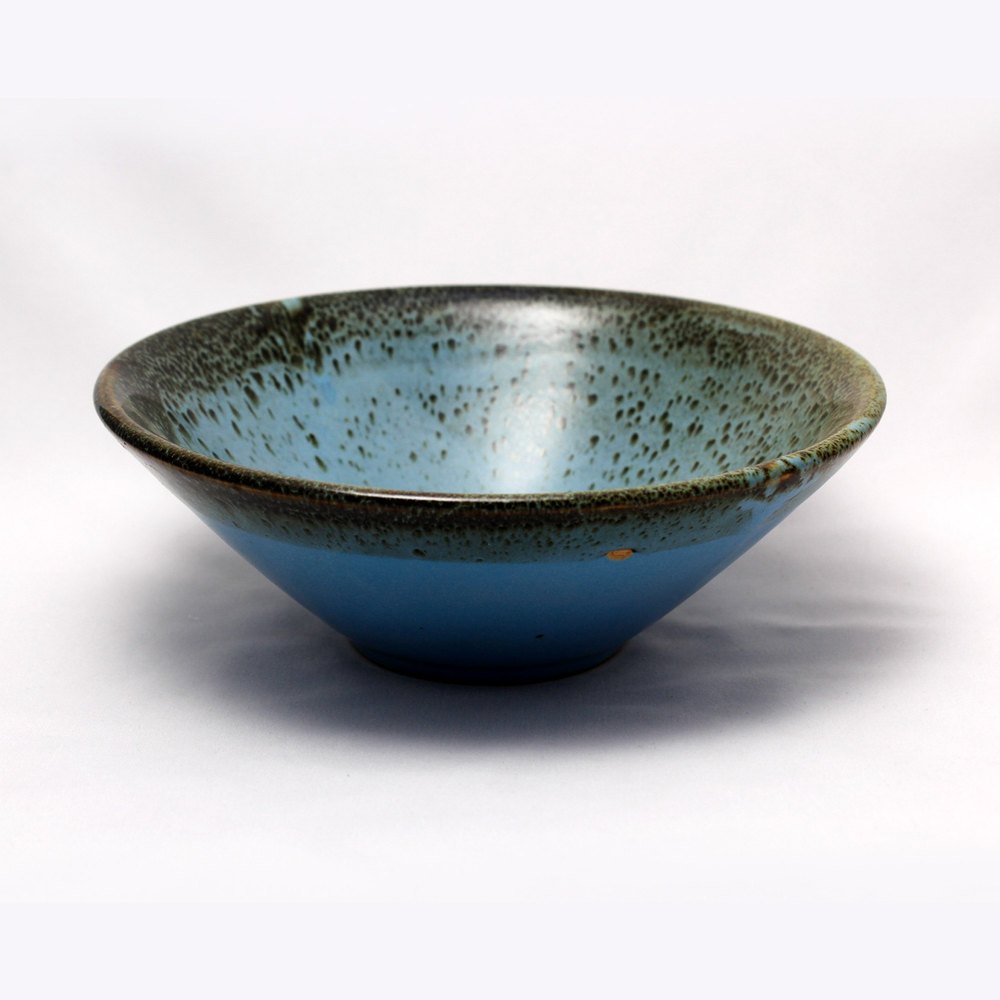 Mrid Cera Blue Ceramic Conical Pasta Bowl, For Home