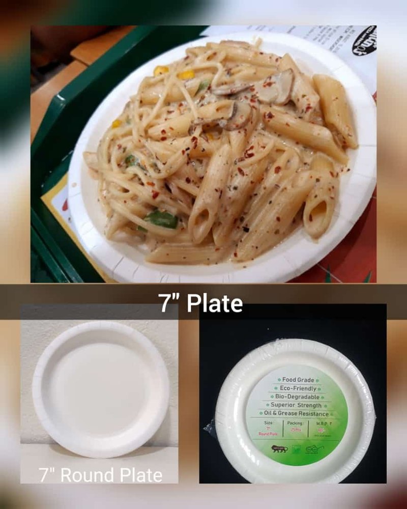 White Paper Disposable Pasta Plate, For Hotel, Size: 7