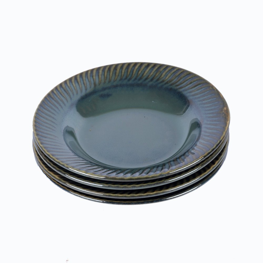 Amaya Decors Ceramic Green Pasta Plates, For Home, Size: 7 Inch