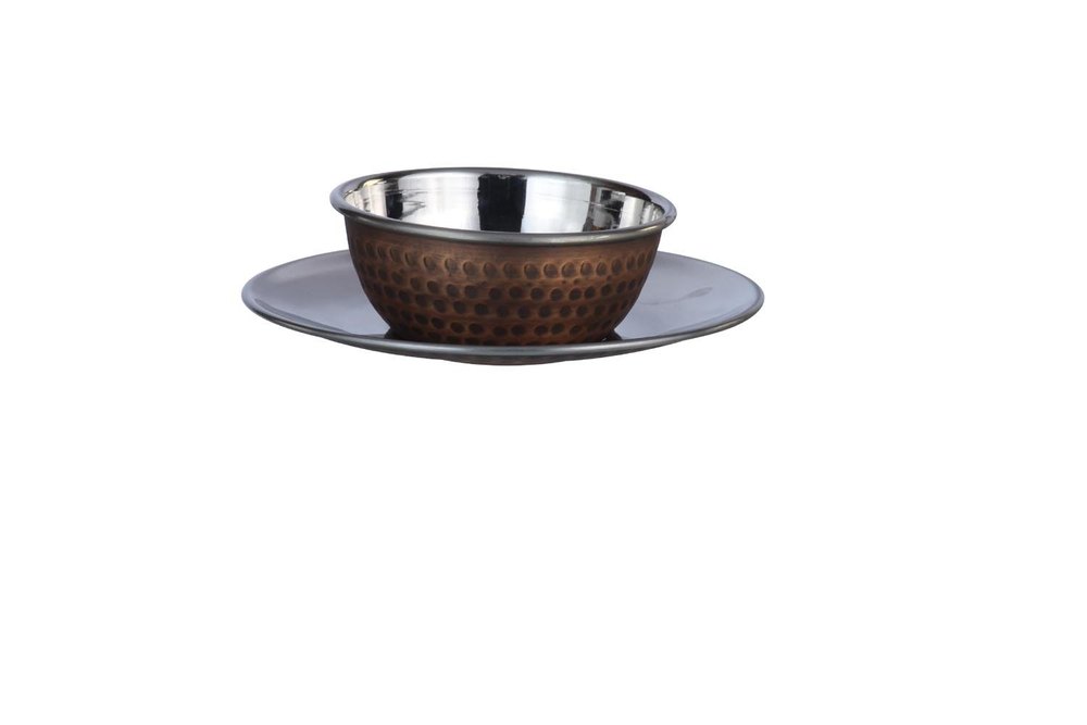 Metal Kraft Smokey Finished Finger Bowl W Underliner, for Hotel/Restaurant