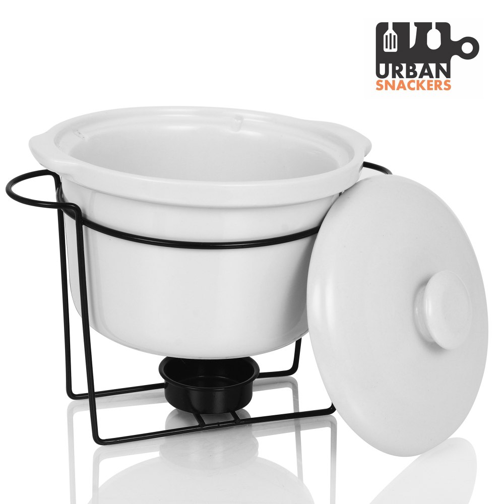 Mild Steel Plain White Casserole With Stand, Packaging Type: Box
