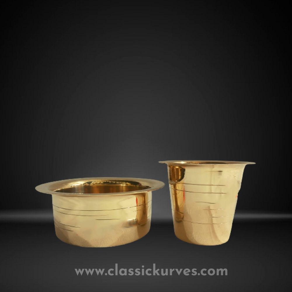 Golden Traditional brass dabara set, For Home