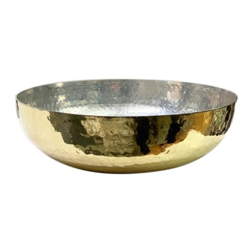 Polished Hammered Brass Kadai for Home