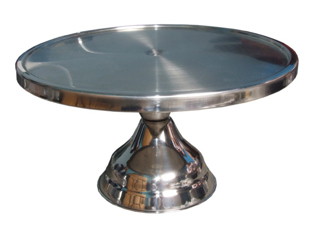 Silver Platter Steel Cake Stand, For Home, Packaging Type: Box