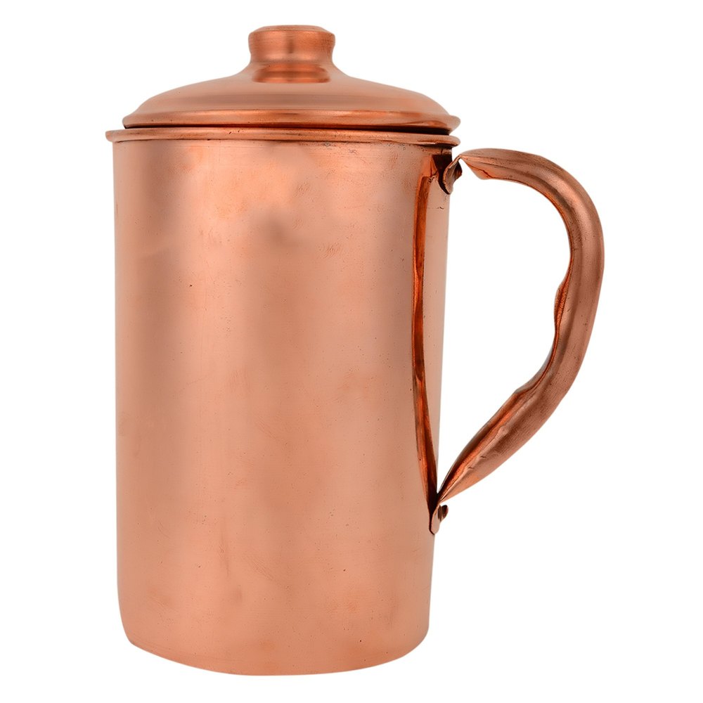 Plain Copper Jar With Tumbler, 5 Pieces, Gold, For Home, Packaging Type: Carton