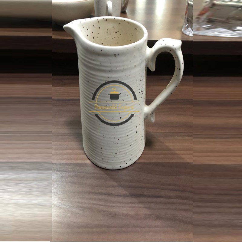 White Ceramic Water Jug, Round, Capacity: 400 ml