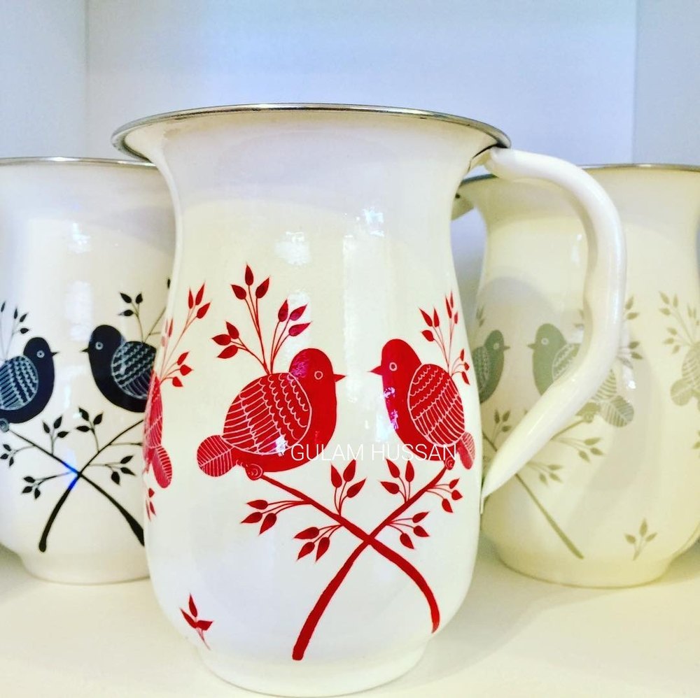 Round Stainless Steel Hand Painted Jugs, For Home
