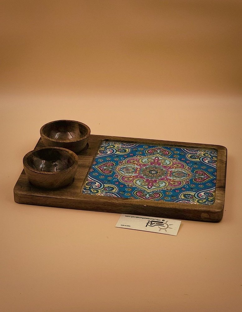 Square Wooden Epoxy Resin Platter, Size: Depends On Sets