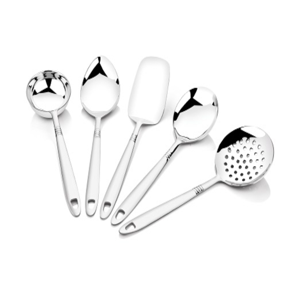 Silver Stainless Steel Serving Utensils Set, Packaging Type: Box