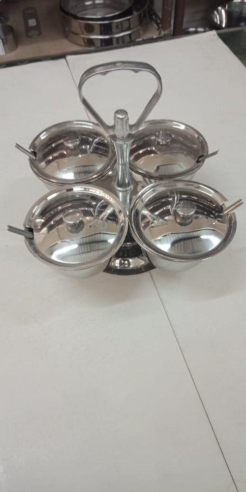 Silver Copper Revolving Relish Server With Cover, Packaging Type: Box, Size: Not Specified